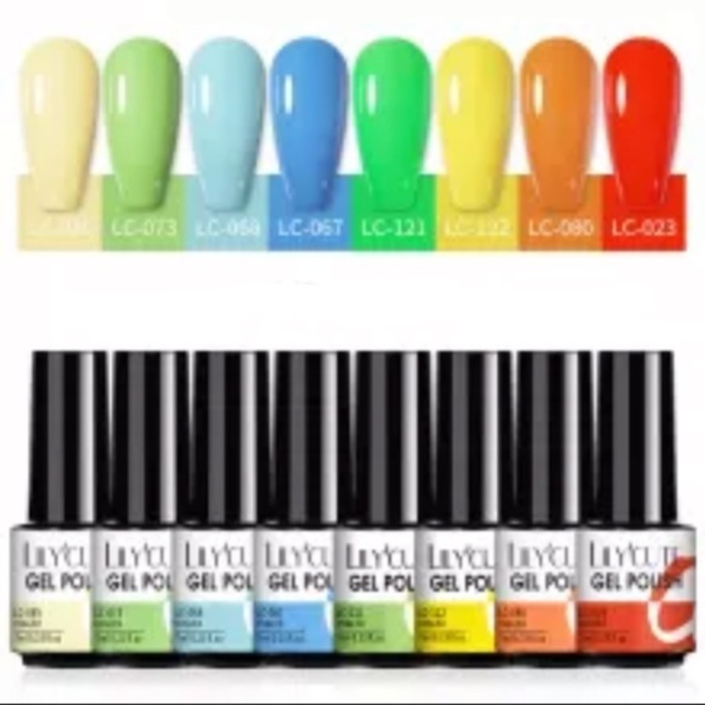 8 bottle gel nail polish bundle